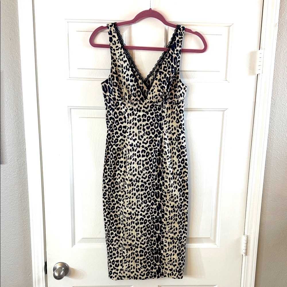 Y2K Bebe Leopard Print Sleeveless Dress